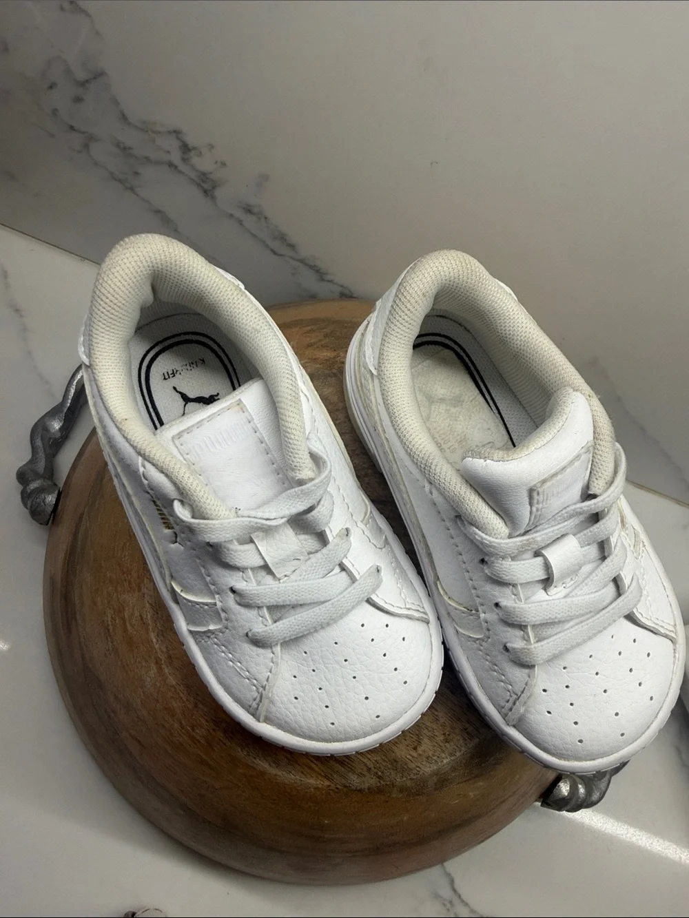 Puma Kids White Low-Top Lace-Up Sneakers